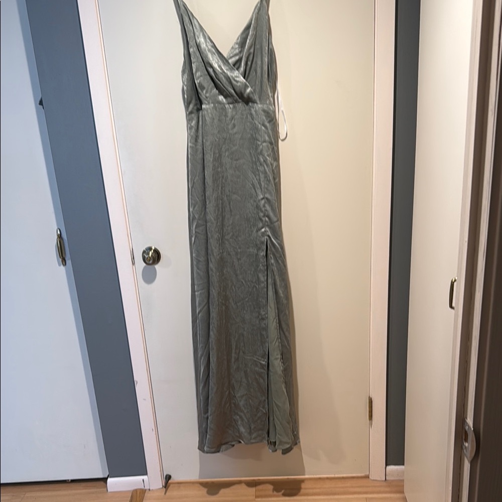 Elegant Sage Green Evening Gown